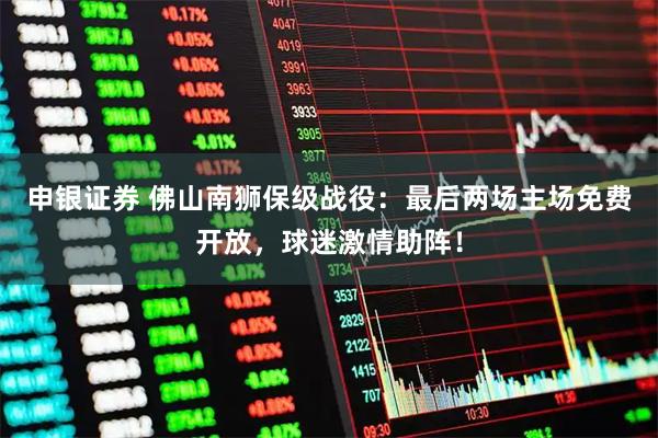 申银证券 佛山南狮保级战役：最后两场主场免费开放，球迷激情助阵！