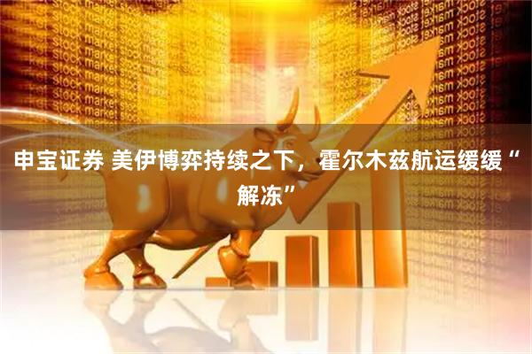 申宝证券 美伊博弈持续之下，霍尔木兹航运缓缓“解冻”